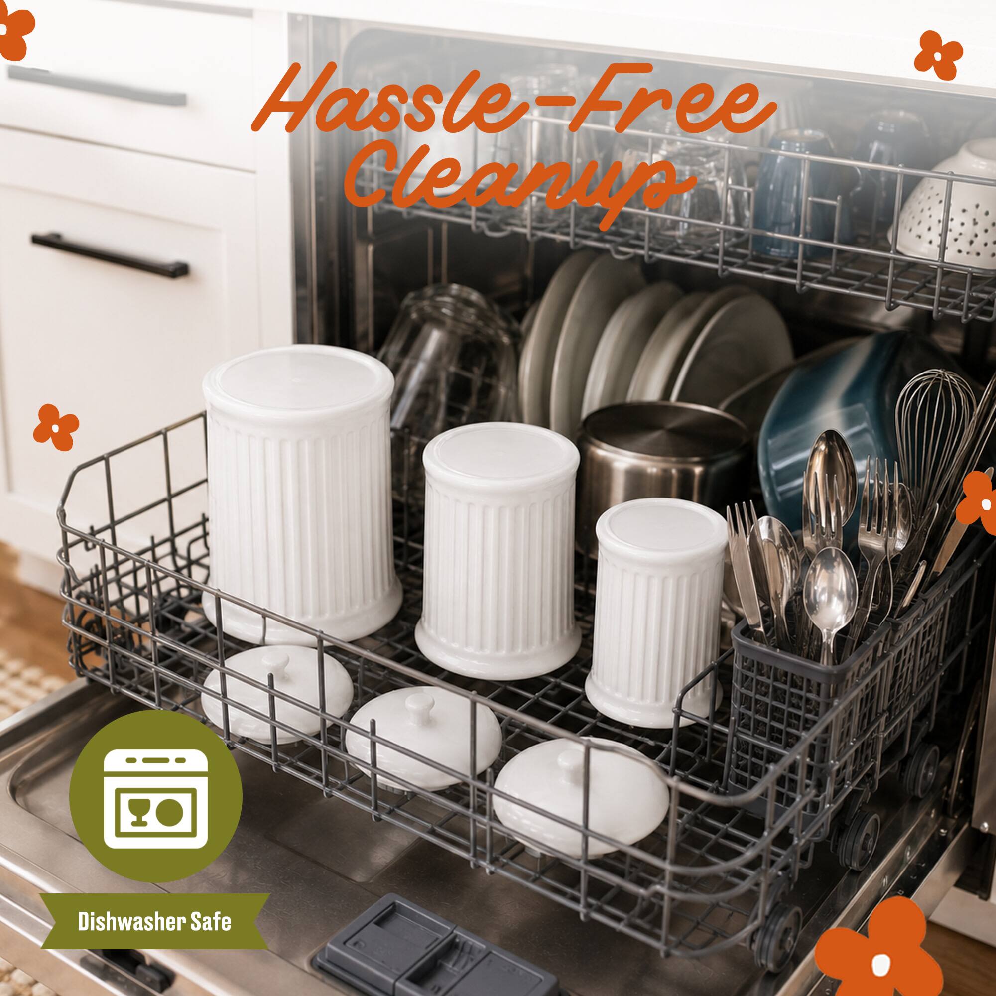 Hassle-Free Cleanup  
Dishwasher Safe