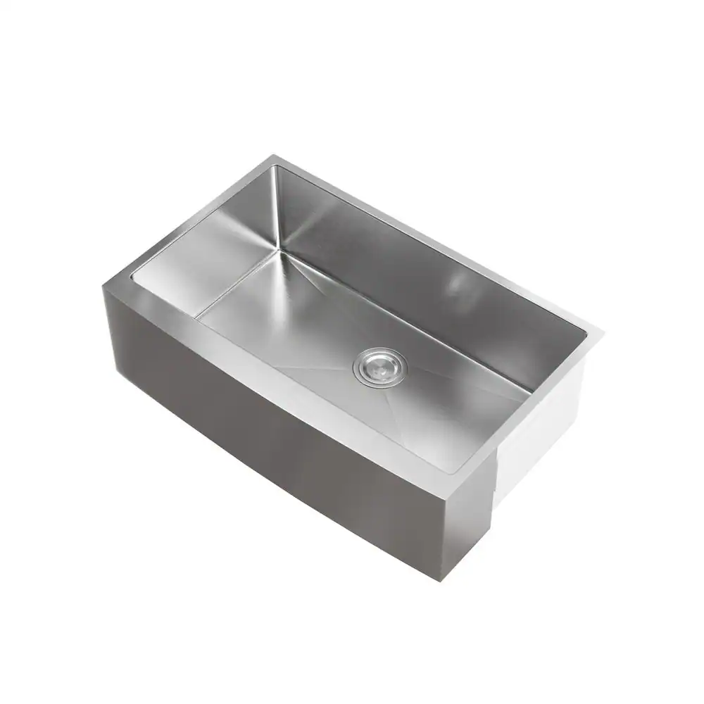 Angle. Elegant Kitchen and Bath - Stainless Steel farmhouse kitchen sink L33'' x W21'' x H10" - Stainless Steel.