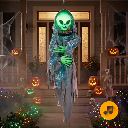 Front. Winado - Halloween 4.5FT Hanging Alien with Sound, Lights for Indoor Outdoor Party Yard Holiday Porch Tree Garden Decorations - Multicolor.