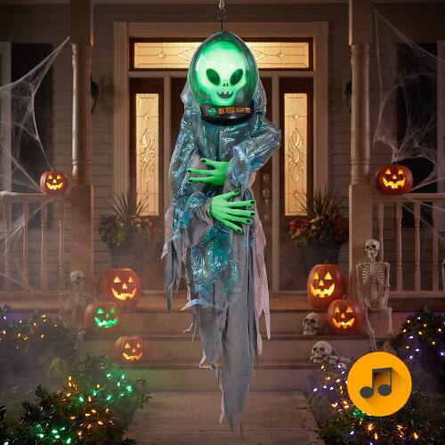 Front. Winado - Halloween 4.5FT Hanging Alien with Sound, Lights for Indoor Outdoor Party Yard Holiday Porch Tree Garden Decorations - Multicolor.