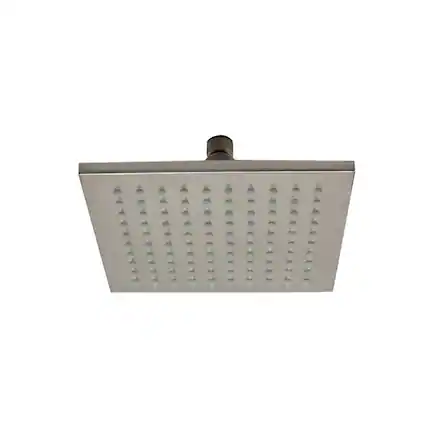 Front. Alfi - Brushed Nickel 8" Square Multi Color LED Rain Shower Head - Brushed Nickel.