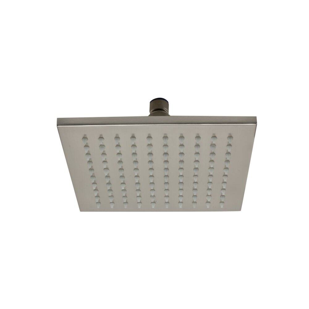 Front. Alfi - Brushed Nickel 8" Square Multi Color LED Rain Shower Head - Brushed Nickel.