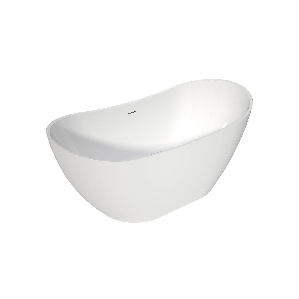 Angle. Loheer - Loheer Acrylic Freestanding Soaking Bathtub in Gloss White, 60 x 29 Inch Stand Alone Tub - Gloss White.