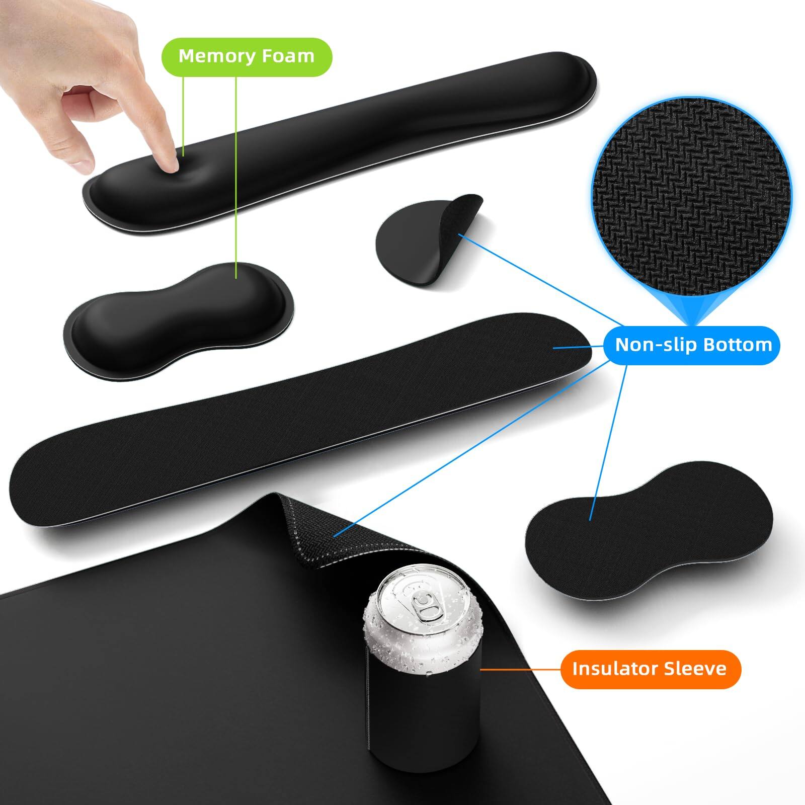 Memory Foam  
Non-slip Bottom  
Insulator Sleeve