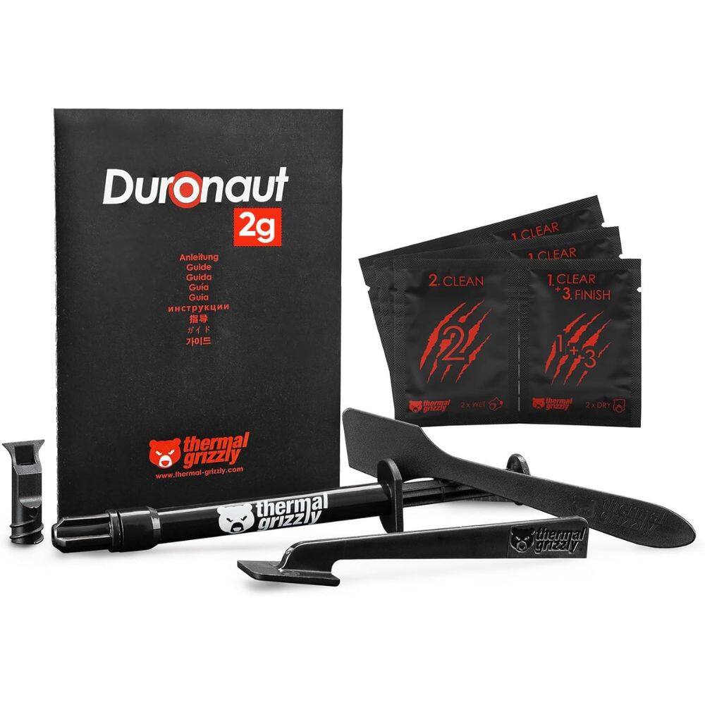 Duronaut 2g  
Anleitung Guide Guida Guia Guia  
1. CLEAR  
2. CLEAN  
1. CLEAR + 3. FINISH  
2x DRY  
thermal grizzly  
www.thermal-grizzly.com