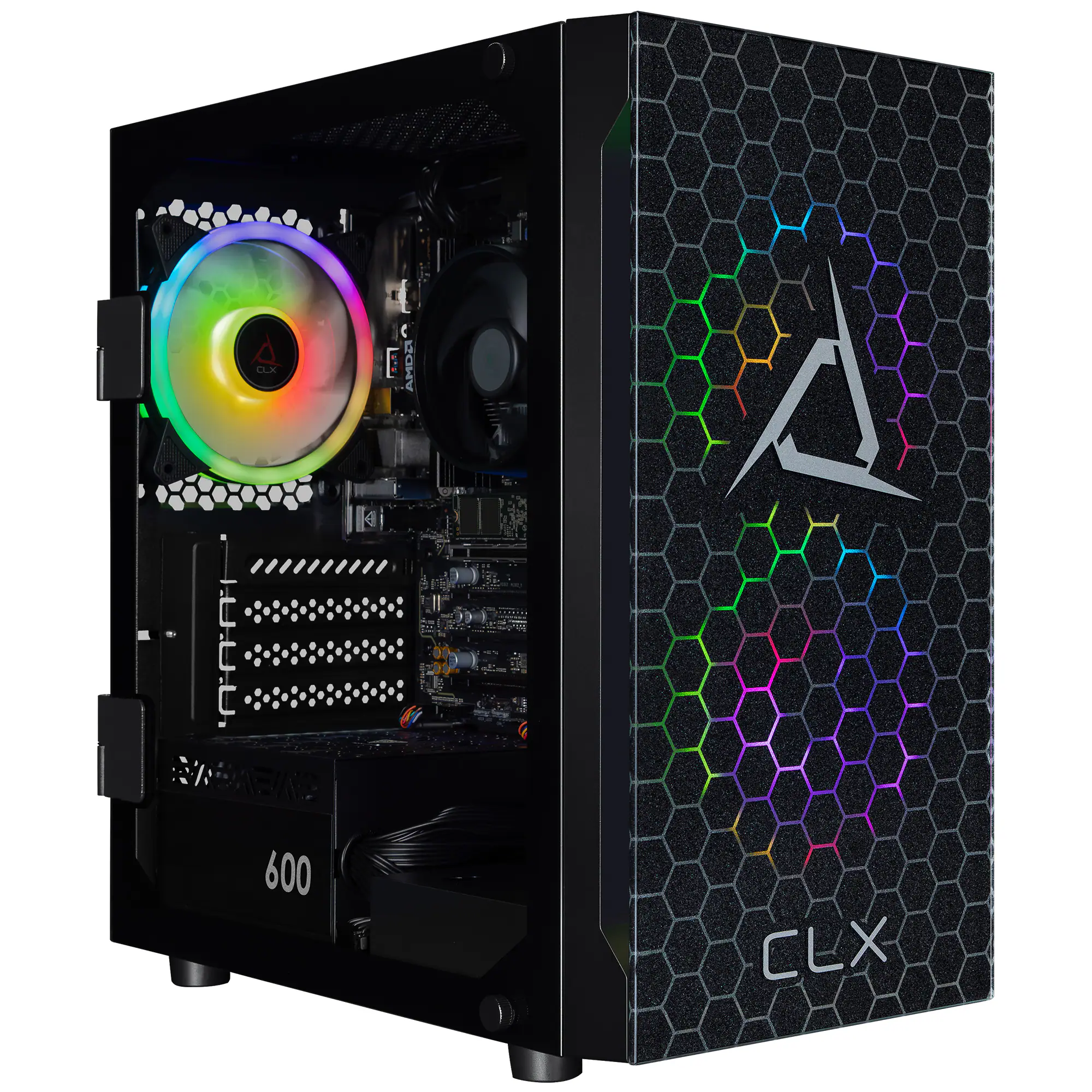 CLX - SET Gaming Desktop - AMD Ryzen 5 8600G - 16GB DDR5 Memory - Radeon 760M Integrated - 500GB M.2 SSD - Black