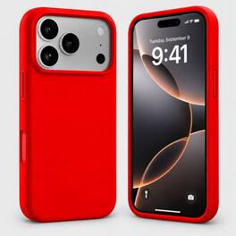 Entronix - Case Compatible with iPhone 18 Pro - Soft-Touch Liquid Silicone - Red
