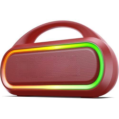 Pacoar Cade - Light Ipx7 Waterproof Portable Wireless With 30w (peak) Loud Stereo Sound 100ft Range Multi-colors Rhythm Lights Tws - Red