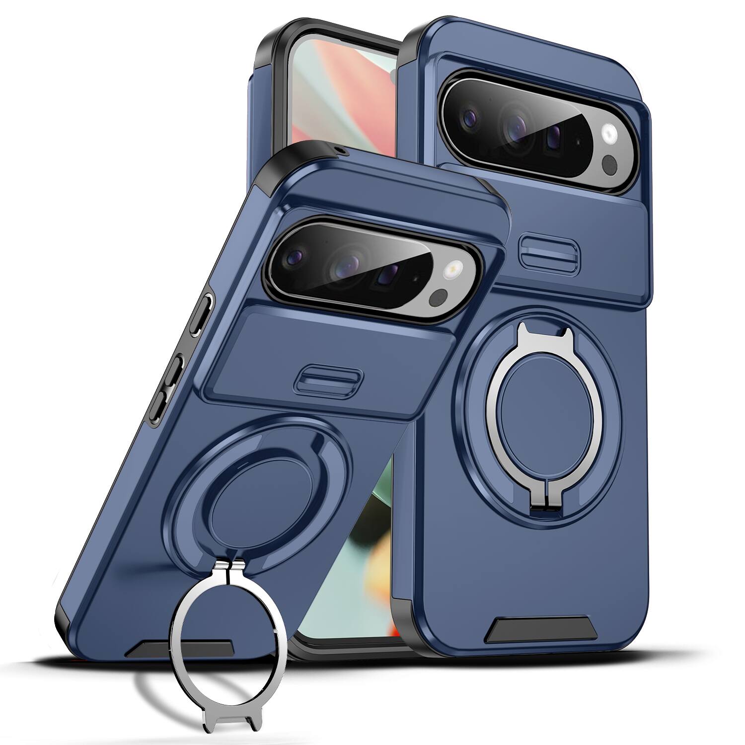 UUCOVER - Magnetic Case for Google Pixel 9 Pro XL with Slide Camera Lens Cover & 360° Ring Stand, Drop Protection Protective Shell - Blue price history on PriceWatchPro