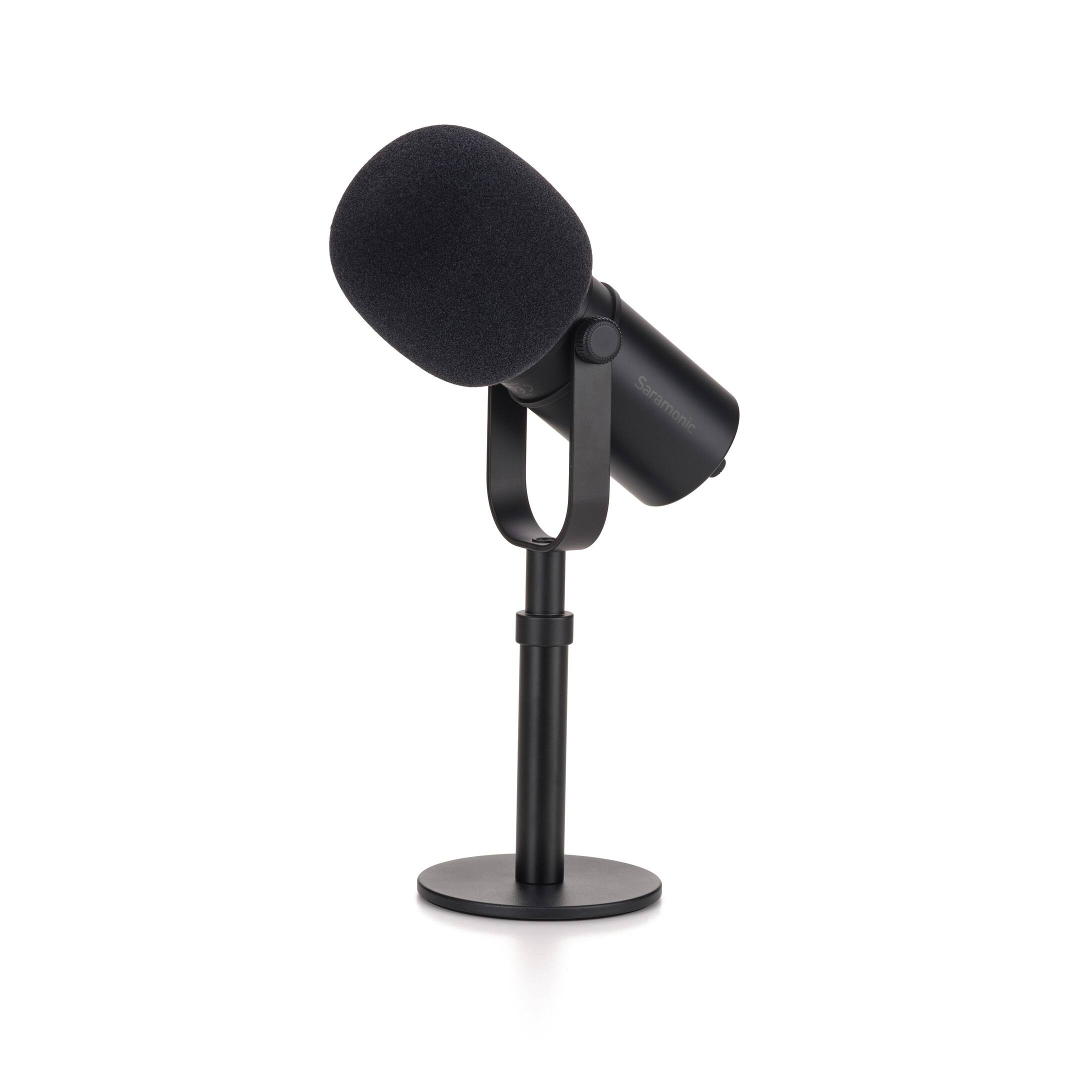 Angle. Saramonic - MV POD Dynamic USB & XLR Microphone for Podcasting, Streaming, Gaming, and Recording - Black.