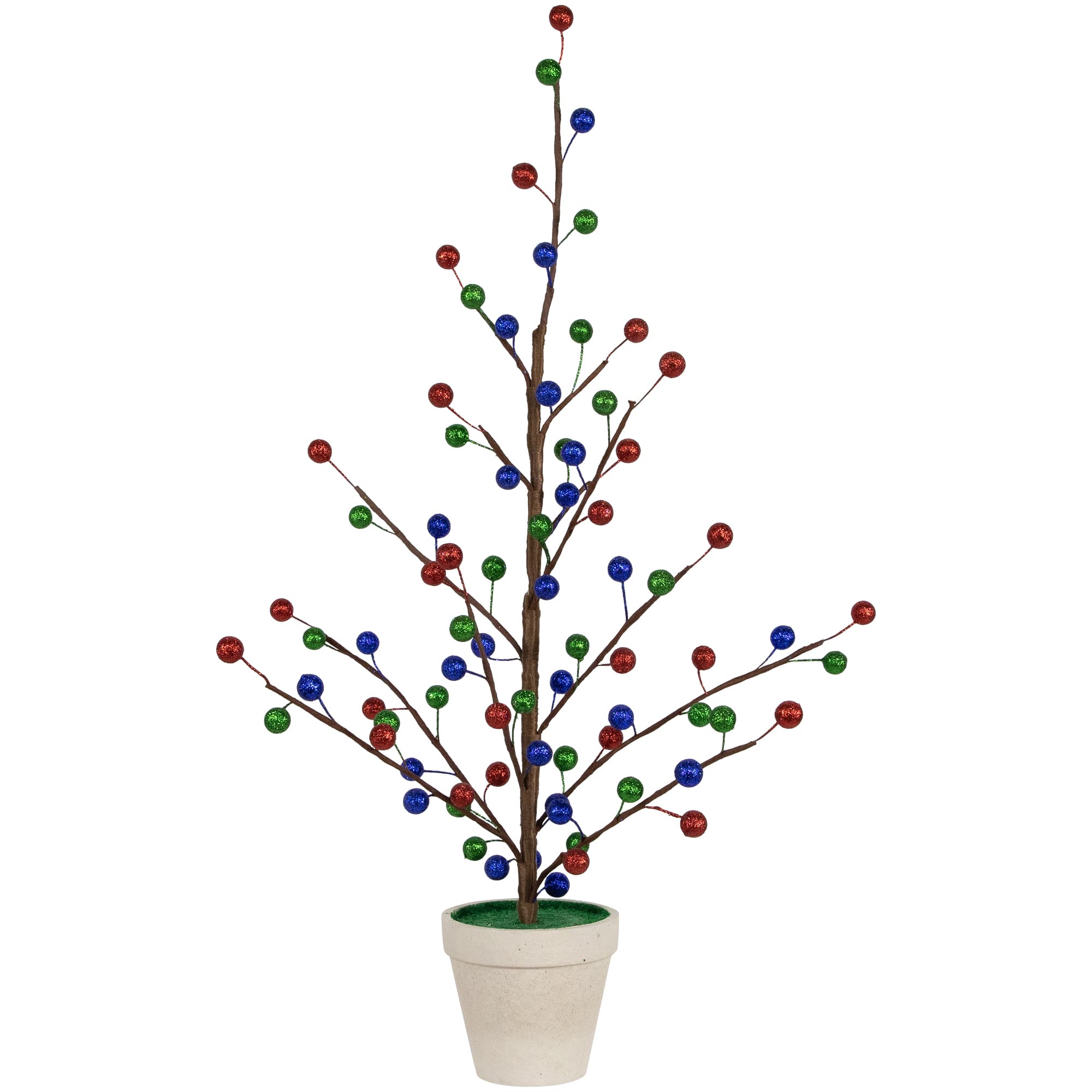 Northlight - Glittered Ball Ornament Artificial Christmas Tree - Unlit - 24" - Multi