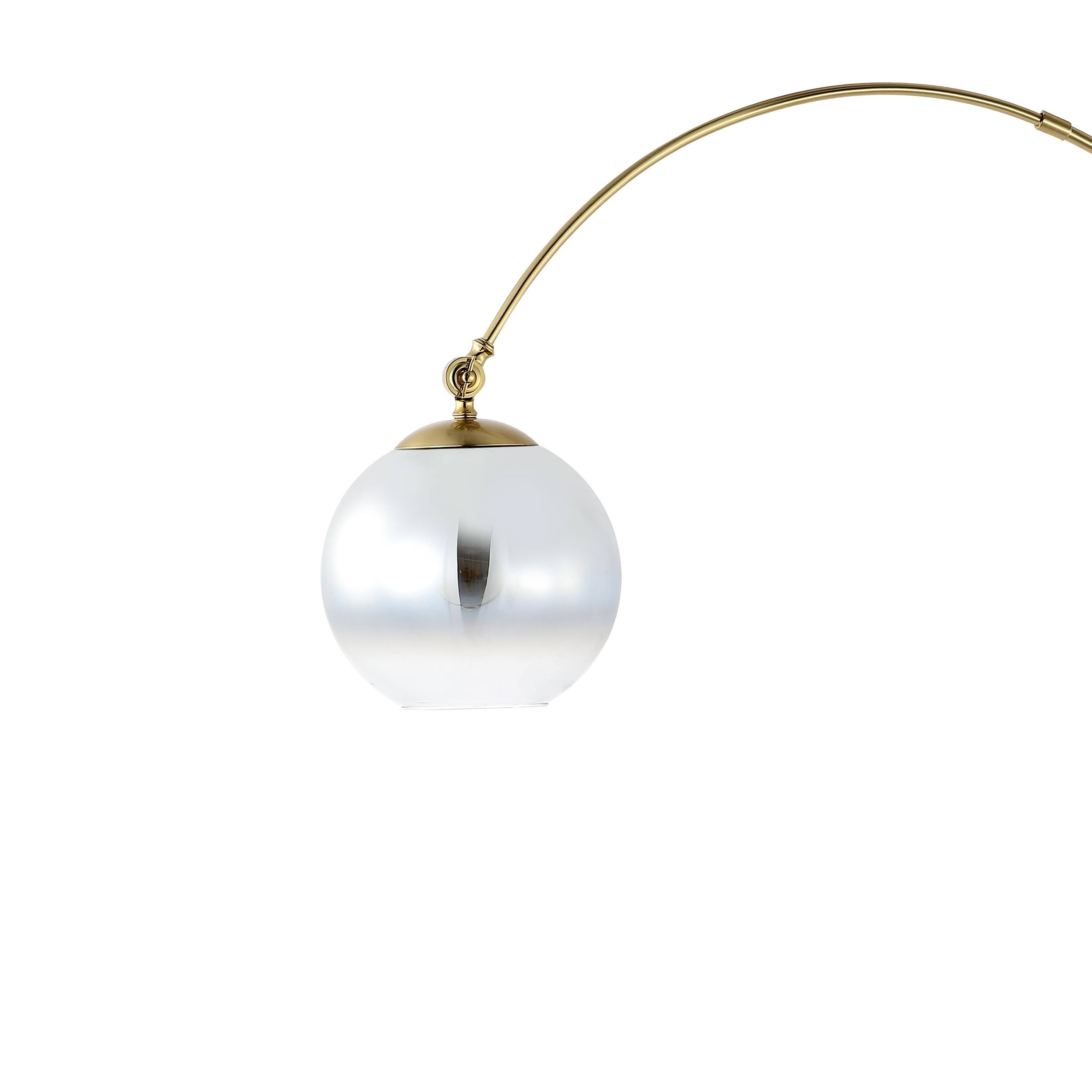 Alt View 4. Jonathan Y - Nora 71" Coastal Vintage Iron LED Floor Lamp, Brass Gold/White - Brass Gold.