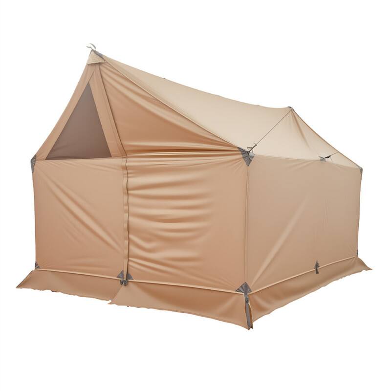 Alt View 6. HTUTWOO - Cabin Hot Tent with Stove Jack - Lightweight Waterproof 2 Person Camping Tent, Pole-Free Portable 4-Season Shelter,Nylon - Brown.