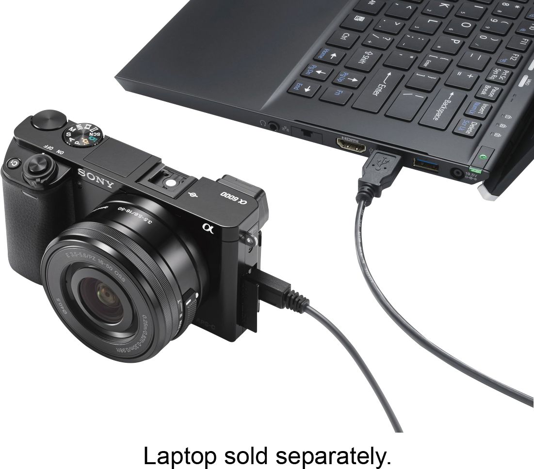 Alt View 16. Sony - Alpha a6000 Mirrorless Camera Two Lens Kit with 16-50mm and 55-210mm Lenses - Black.