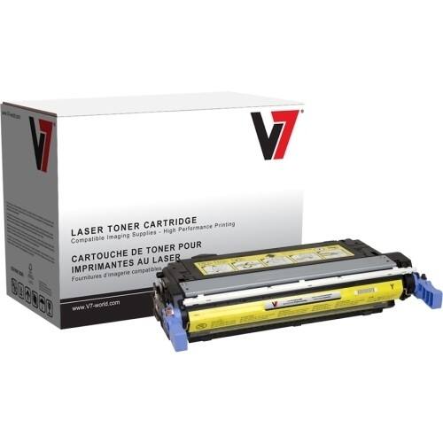 Front Standard. V7 - Toner Cartridge (CB402A, 96755, 99B-02036) - Yellow.