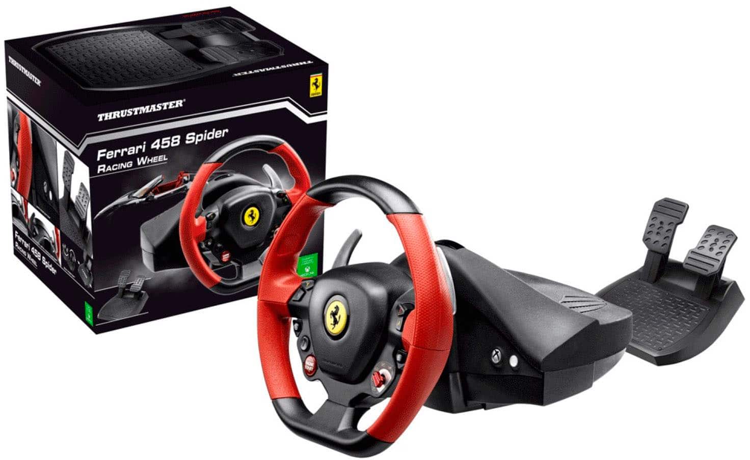 Alt View 14. Thrustmaster - Ferrari 458 Spider Racing Wheel for Xbox One - Black/Red/Yellow.