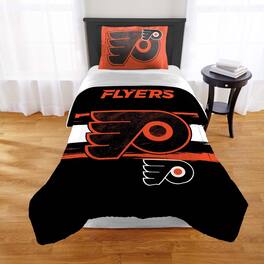 Sweet Home Collection - NHL Philadelphia Flyers Comforter & Pillow Sham Set- Twin/Twin XL - Multicolored