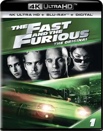 Front. The Fast and the Furious - 4K Blu-Ray.