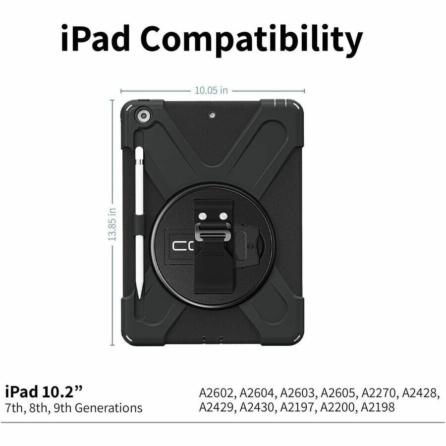 iPad Compatibility

iPad 10.2"  
7th, 8th, 9th Generations  
A2602, A2604, A2603, A2605, A2270, A2428, A2429, A2430, A2197, A2200, A2198