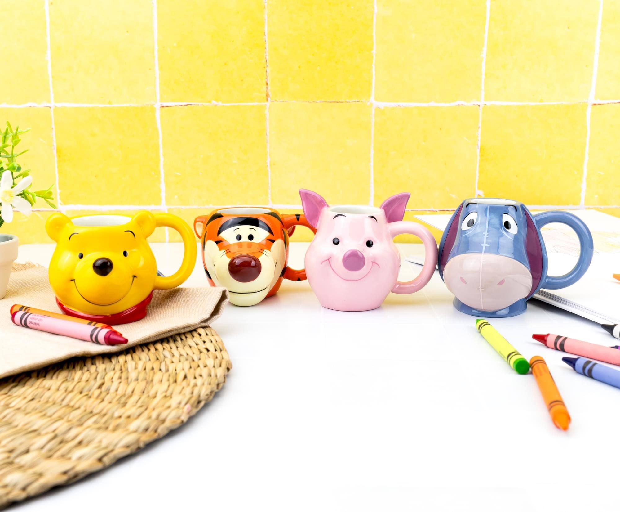 Alt View 10. Disney - Disney Winnie The Pooh Characters 4-Piece Sculpted Mug Set | Each Holds 4 Ounces - Multi-Colored.