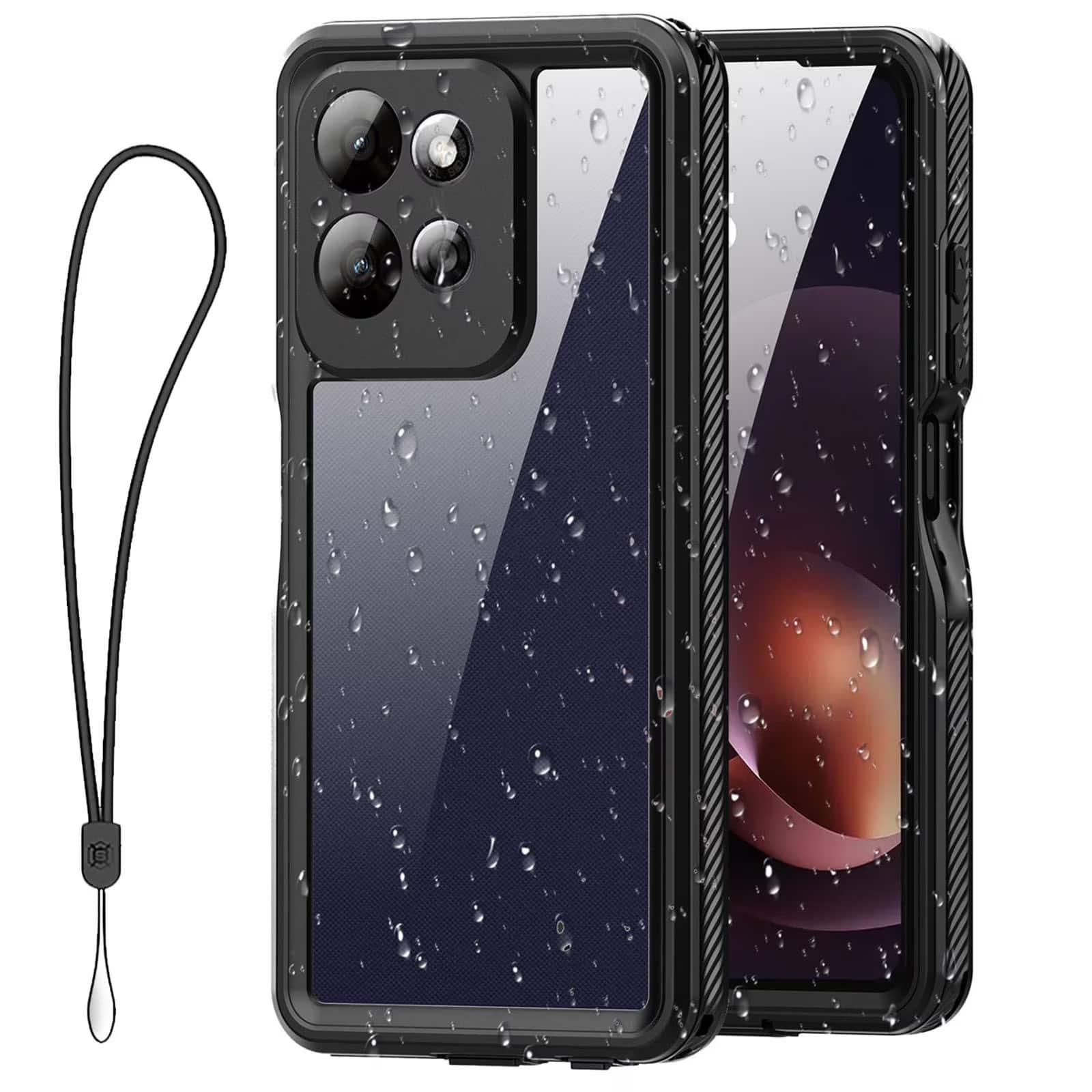 Dteck - Waterproof Case for Motorola G Stylus 5G (2025),IP68 Underwater Built-in Screen Protector Full-Body Shockproof Cover - Black