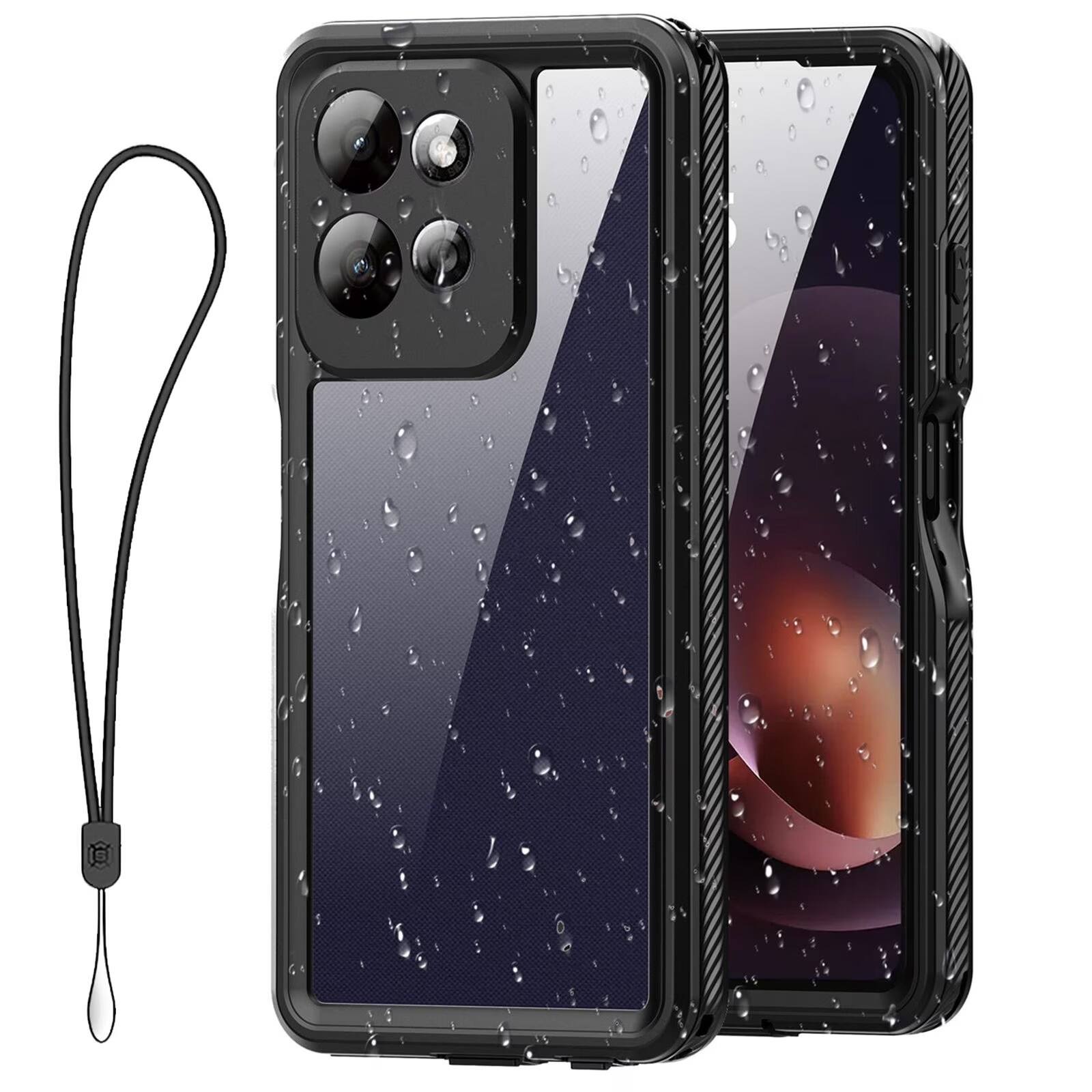 Front. Dteck - Waterproof Case for Motorola G Stylus 5G (2025),IP68 Underwater Built-in Screen Protector Full-Body Shockproof Cover - Black.