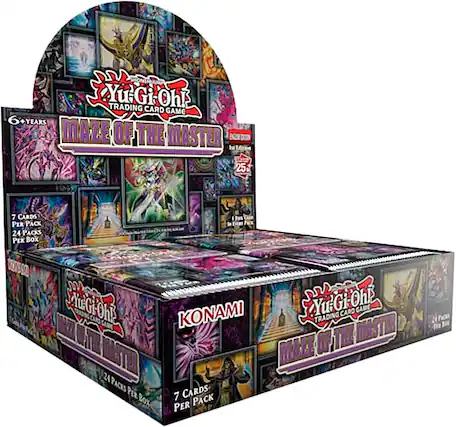 Yu-Gi-Oh! Trading Card Game 6 Years of Maze of the Master Booster Box. 25 cards per pack, 24 packs per box.