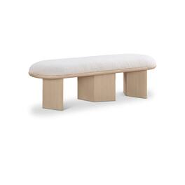 Meridian Furniture - Wilshire Cream Boucle Fabric Bench - Beige