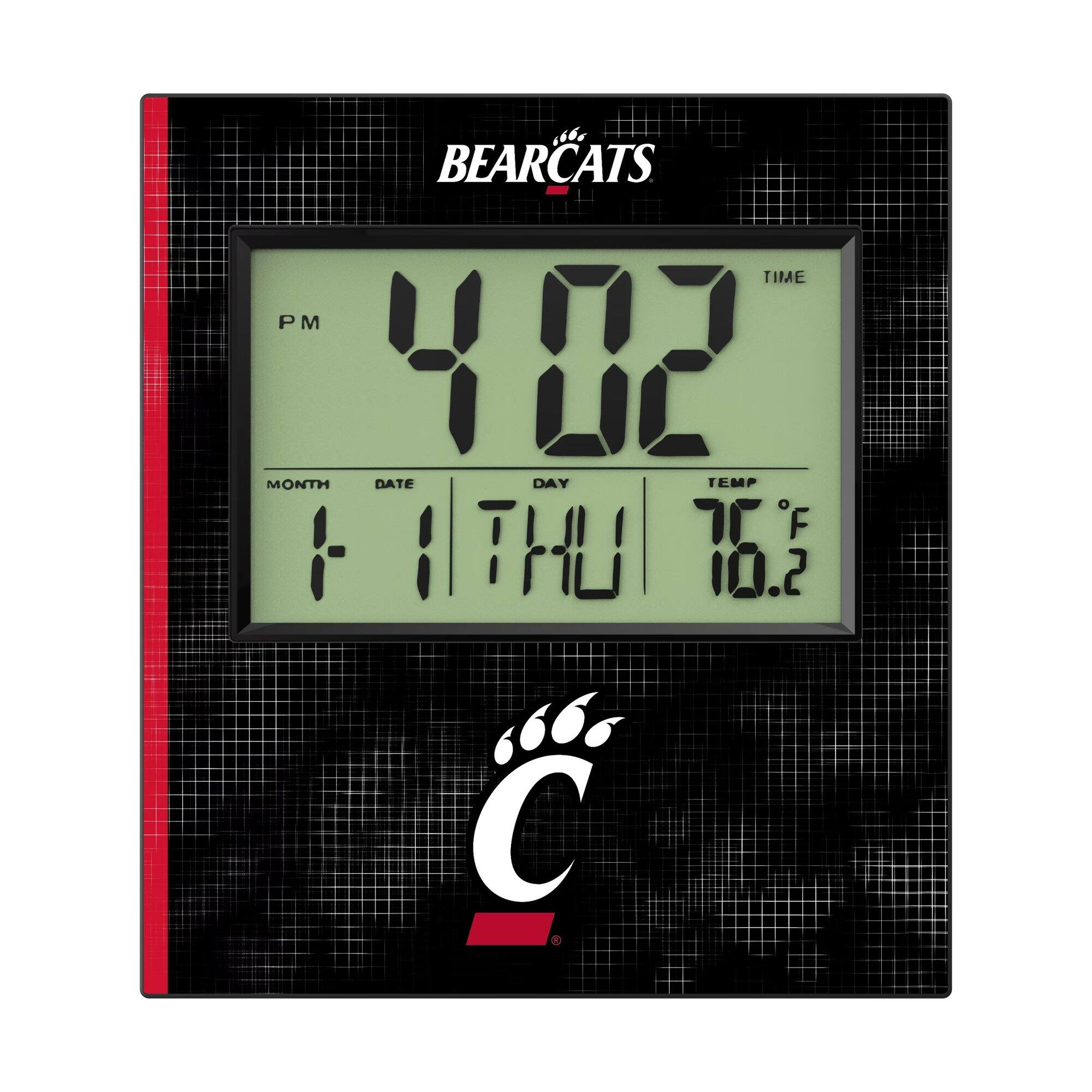 16Os BEARCATS TIME PM 4:02 MONTH DATE DAY TEMP F 1 1 THU 76.2 C