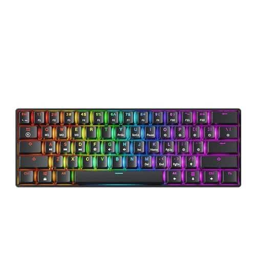 Cozy Serene - Mechanical Gaming - 61 Keys Multi Color Rgb Illuminated Led Backlit Wired For Pc/mac Gamer RGB Backlit 16 8 Million - Black-Gateron Mechanical Red