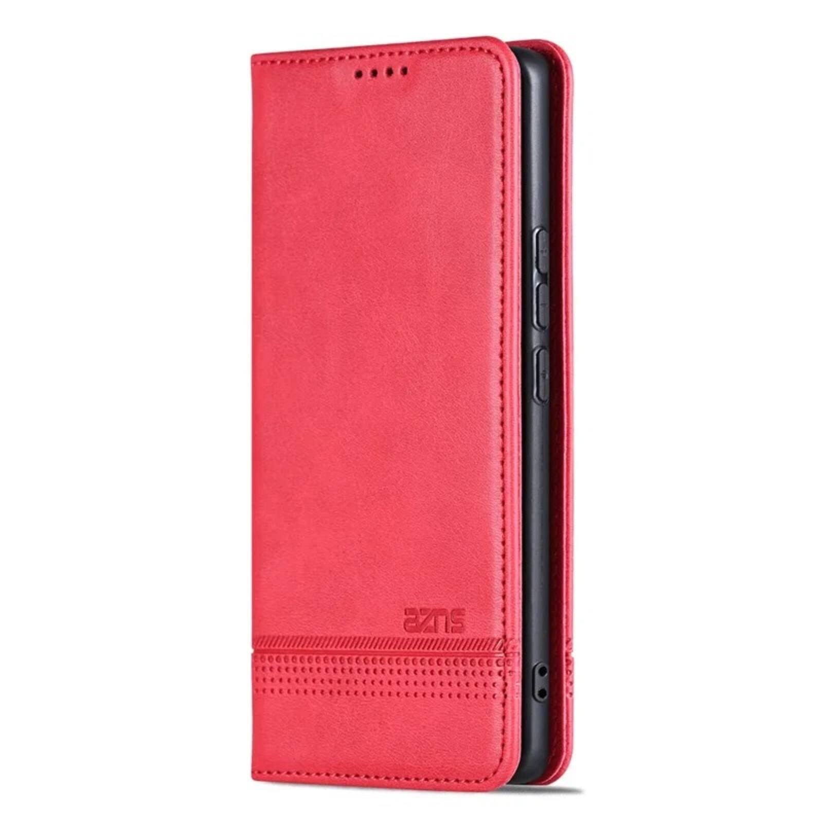 Alt View 3. UUCOVER - PU Leather Flip Wallet Case for Samsung Galaxy S25 Ultra with Card Slots Cash Holder Shockproof Kickstand Phone Cover - Red.