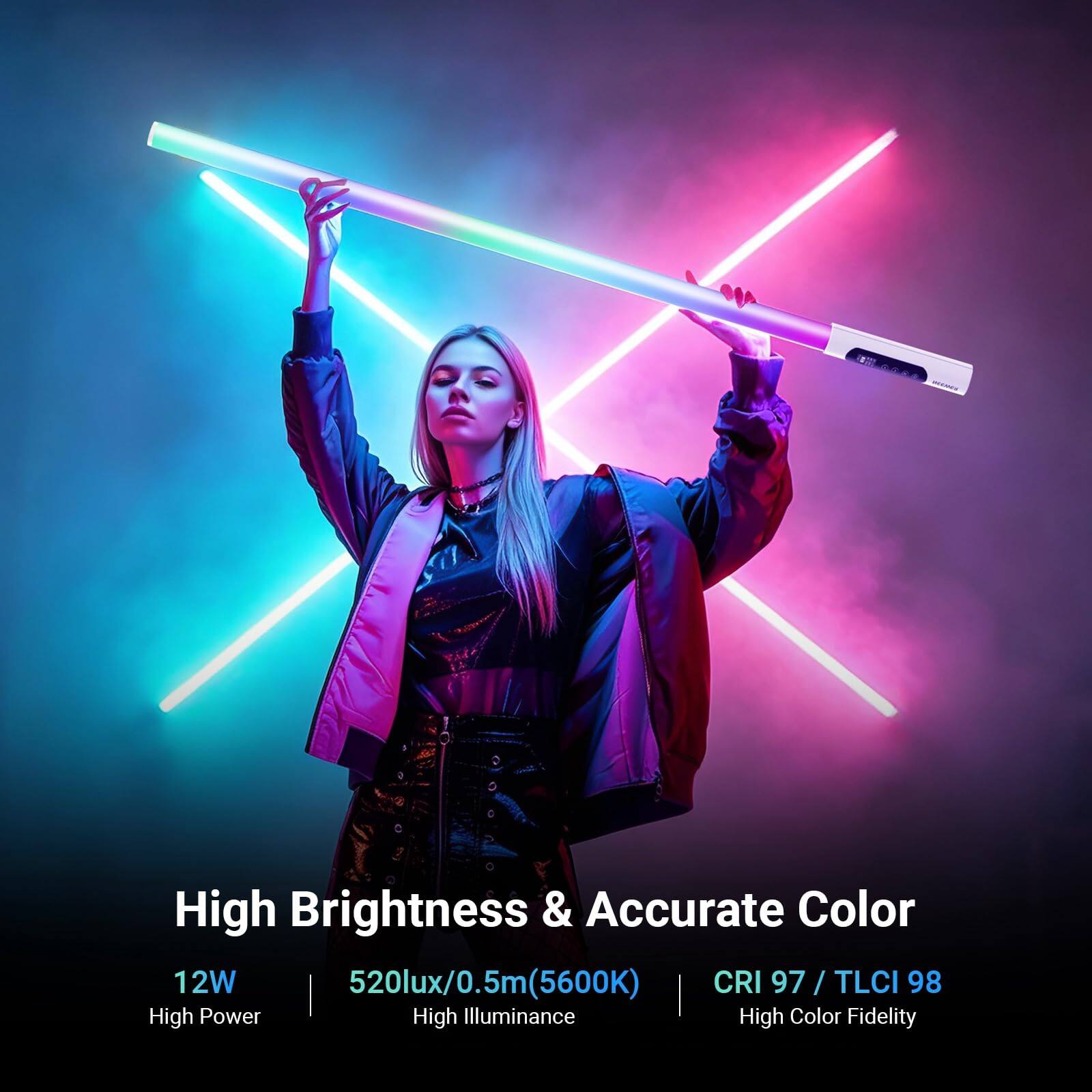 High Brightness & Accurate Color  
12W  
520lux/0.5m (5600K)  
CRI 97 / TLCI 98  
High Power  
High Illuminance  
High Color Fidelity