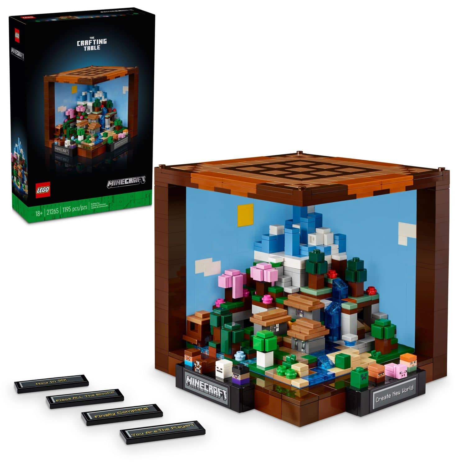 * S - CRAFTING TABLE E LEGO IN95 pcs/ps pCs pes 18 21265 MINECRAFT - O 2 S . P MINECRAFT BES - ML 1 Barpeta F Reert TmA Rahe Neu Worid Create