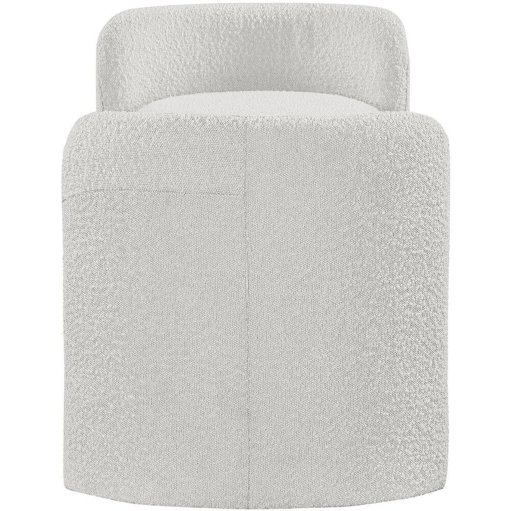Alt View 2. Meridian Furniture - Peyton Cream Boucle Fabric Bench - Beige.