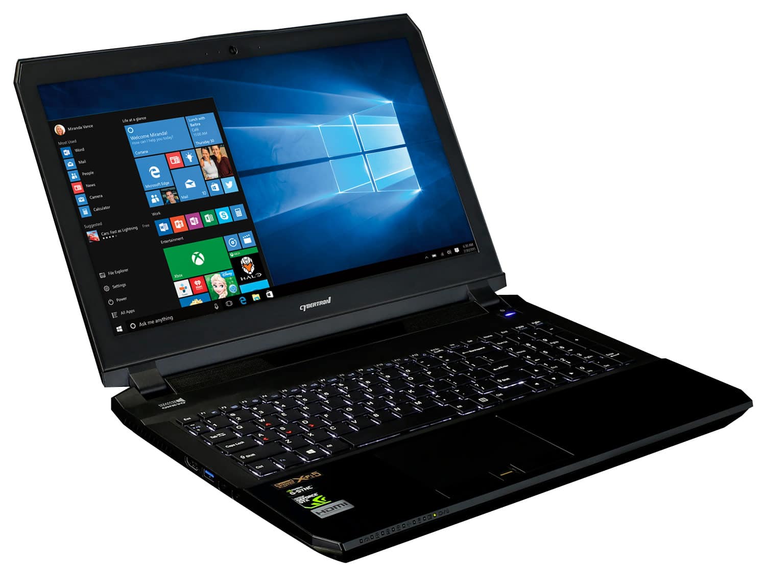 CybertronPC - Matrix 15.6" Laptop - Intel Core i7 - 32GB Memory - Dual 500GB Solid State Drives - Black - Larger Front