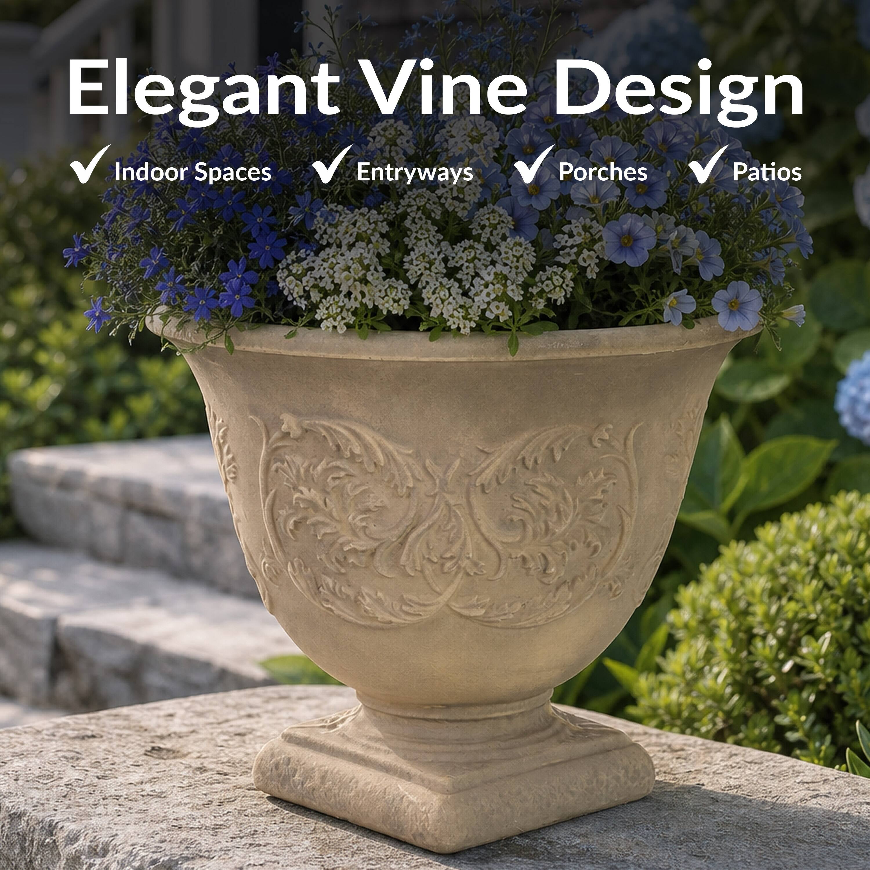 Elegant Vine Design

- Indoor Spaces
- Entryways
- Porches
- Patios