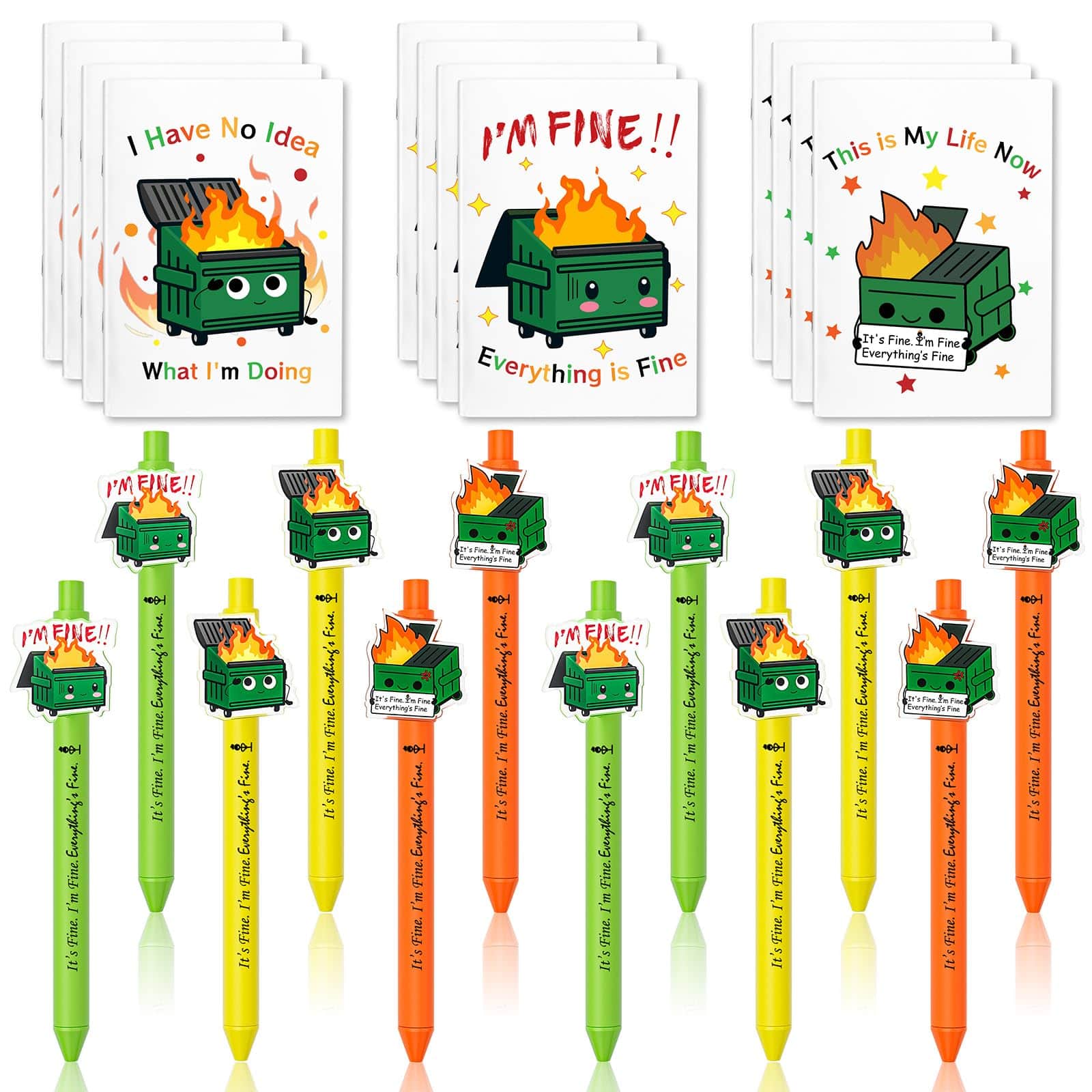 Paradigms Interiors - Dumpster Fire Gifts Funny Pens Ballpoint & Notebooks Emotional Support Desk Accessories Employee Appreciation Office ...