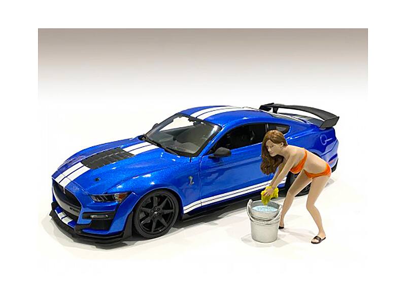 Left. American Diorama - Cindy with a Bucket Bikini Car Wash Girl Figurine for 1/24 Scale Models by American Diorama - Multi.