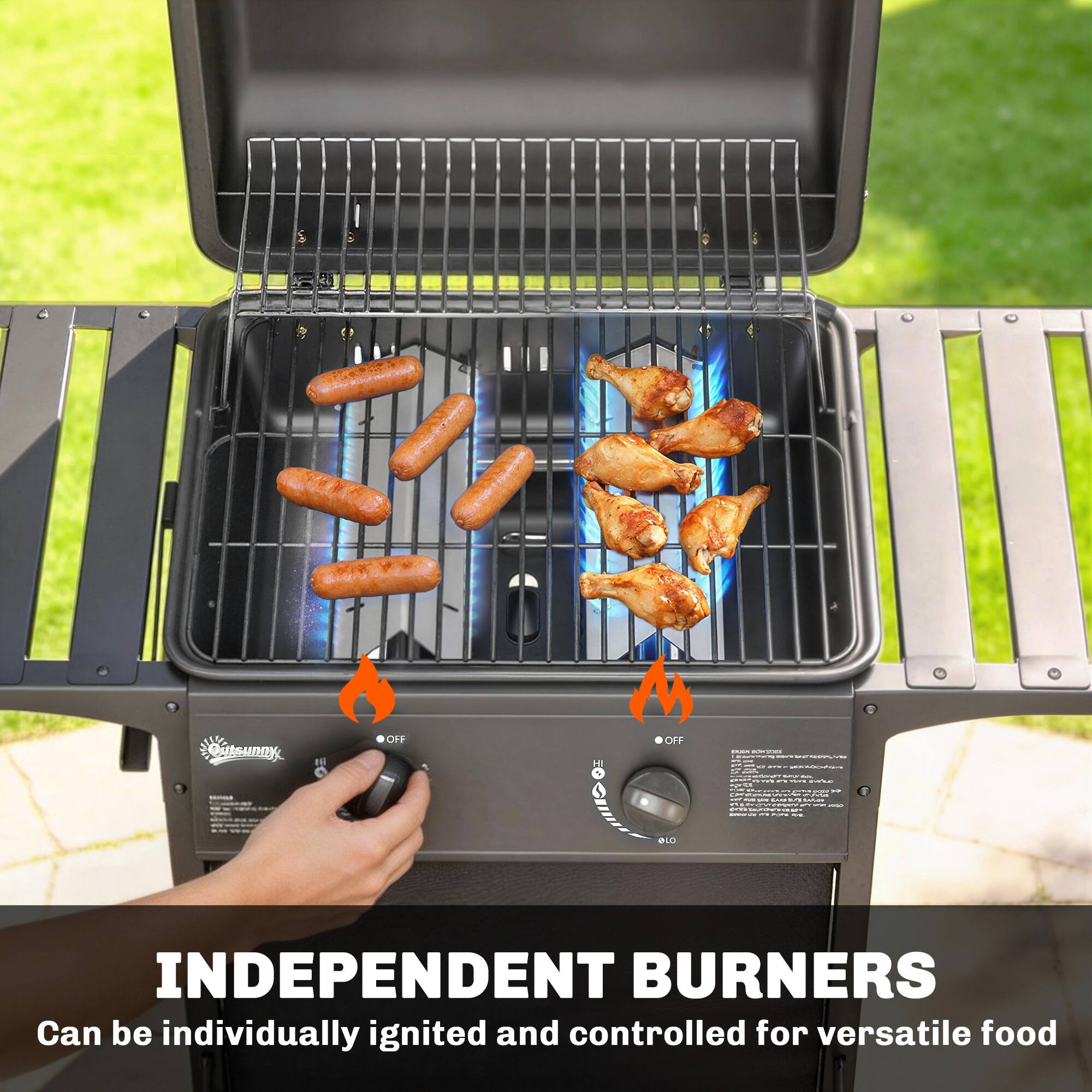 Outaunay 1 F 10 CFF - 

INDEPENDENT BURNERS
Can be individually ignited and controlled for versatile food