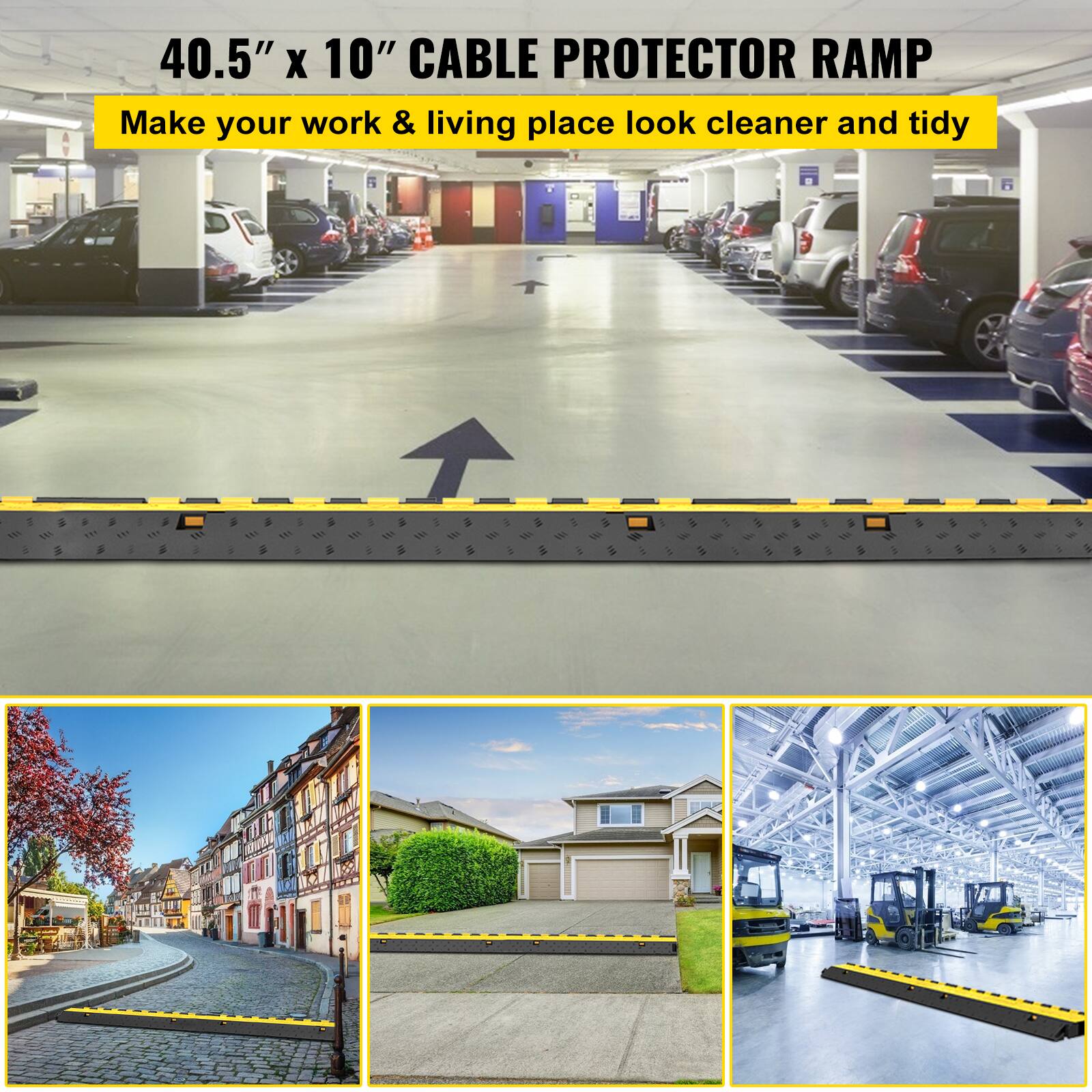 40.5" X 10" CABLE PROTECTOR RAMP
Make your work & living place look cleaner and tidy