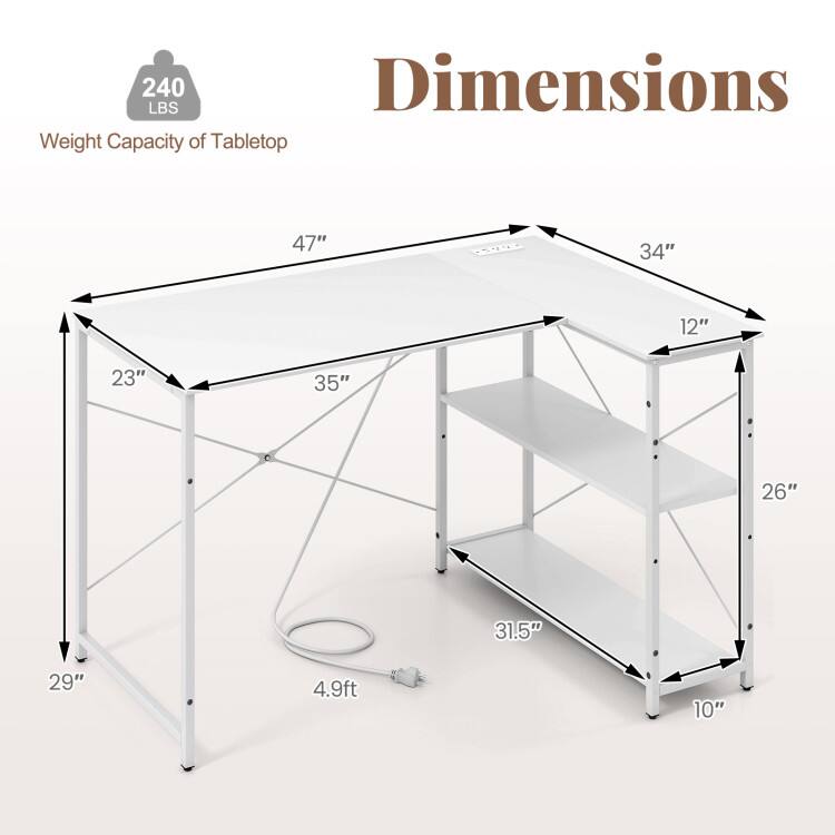 240 LBS  
Weight Capacity of Tabletop  

Dimensions  
47" x 34" x 12"  
23" x 35" x 26"  
31.5" x 29"  
4.9ft x 10"
