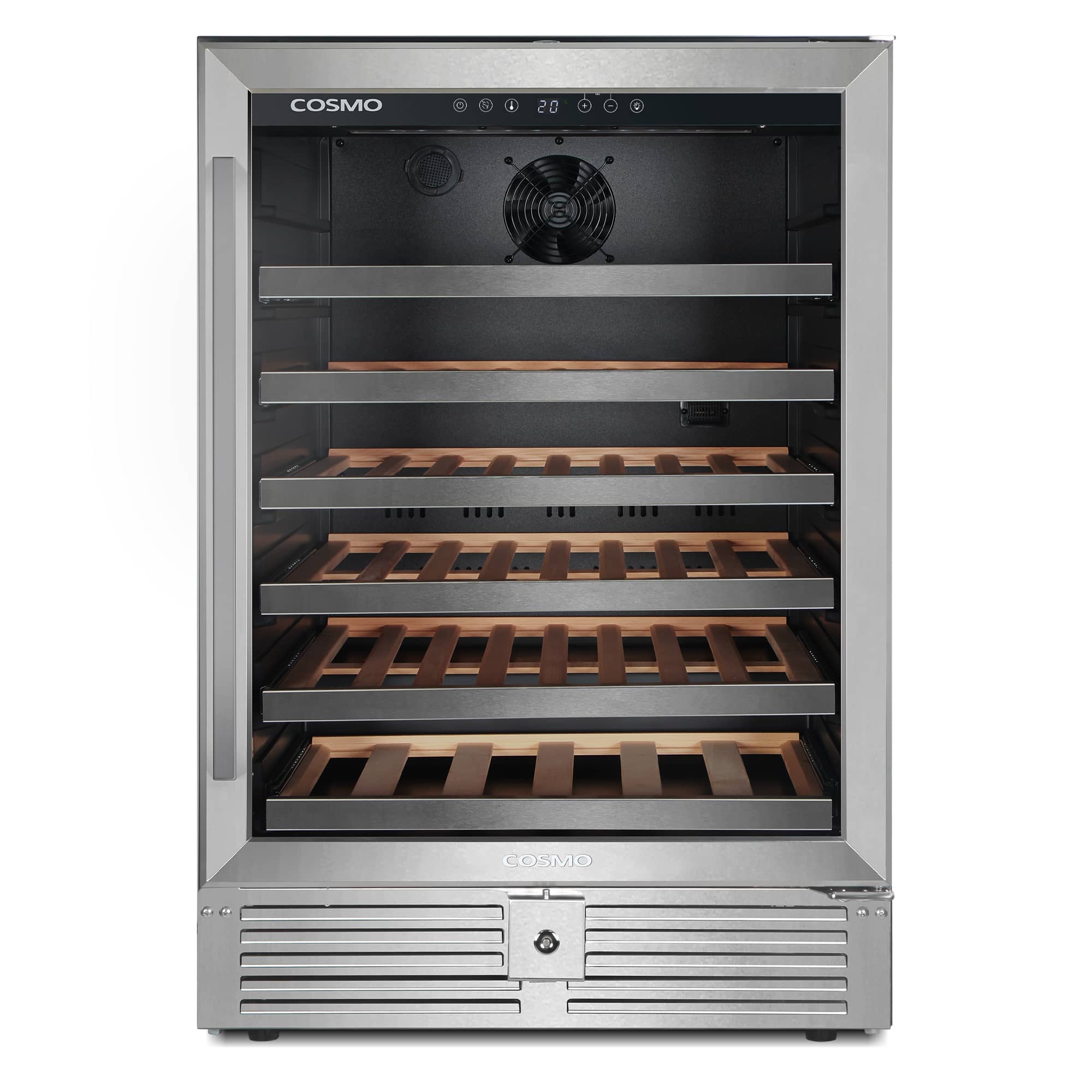 COSMO - COS-24BIWCS Lumin Collection 24 in. 52-Bottle Single Zone Compressor Wine Cooler, Digital Controls - Stainless Steel