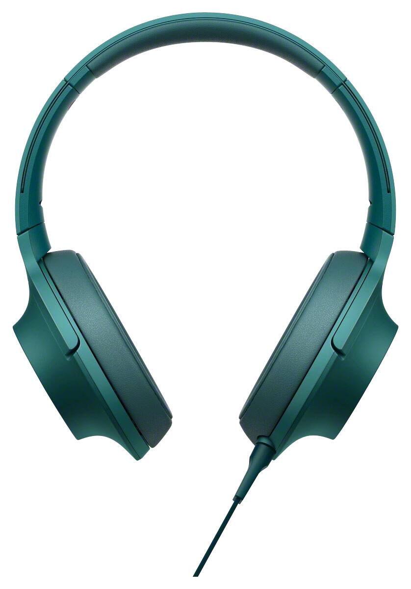 Front Zoom. Sony - h.ear on Over-the-Ear Headphones - Veridian Blue.