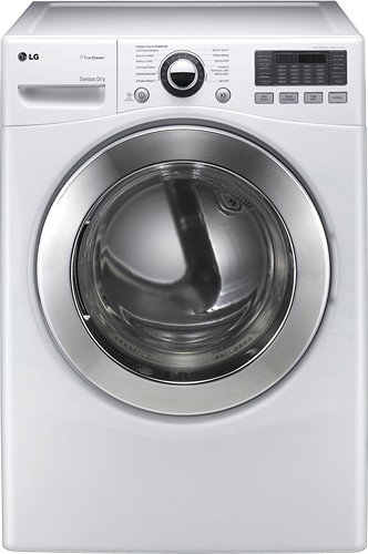  LG - SteamDryer 7.3 Cu. Ft. 12-Cycle Ultra-Large Capacity Steam Electric Dryer - White