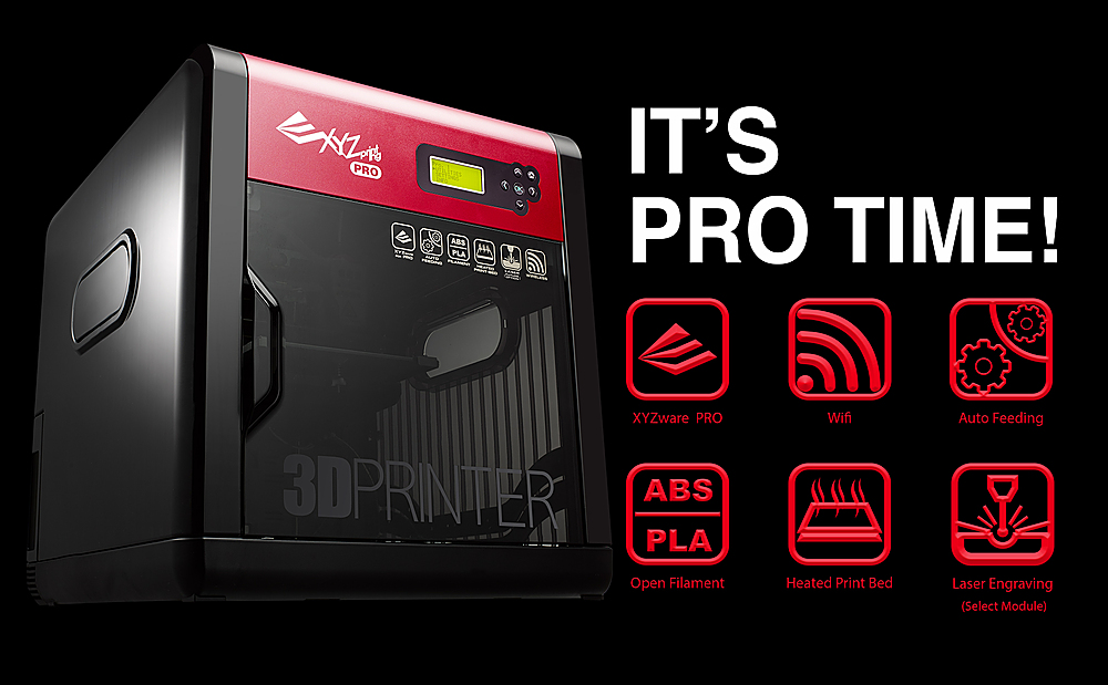 Image of XYZprinting - da Vinci 1.0 Pro 3D Printer - Red/Black