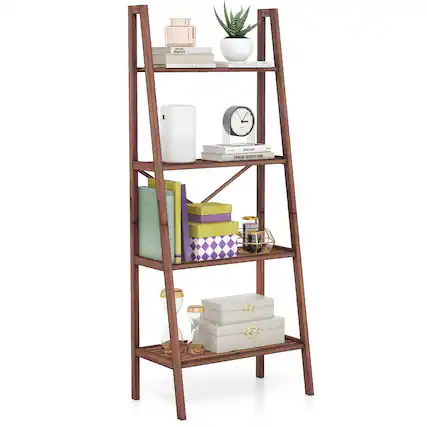 Sure, here is the corrected and grouped text from the image:
1. **Top Shelf:**
- Andy
- NEW YORK REVITALIZING
2. **Second Shelf:**
- TARA CARO
- BEING THE HOUSEWIFE
3. **Third Shelf:**
- (No visible text)
4. **Fourth Shelf:**
- (No visible text)
5. **Bottom Shelf:**
- (No visible text)