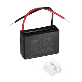 Unique Bargains - 6uF CBB61 Ceiling Fan Capacitor, AC 450V 2 Wires with Terminal Blocks for Pump Motor Generator Blower - Black