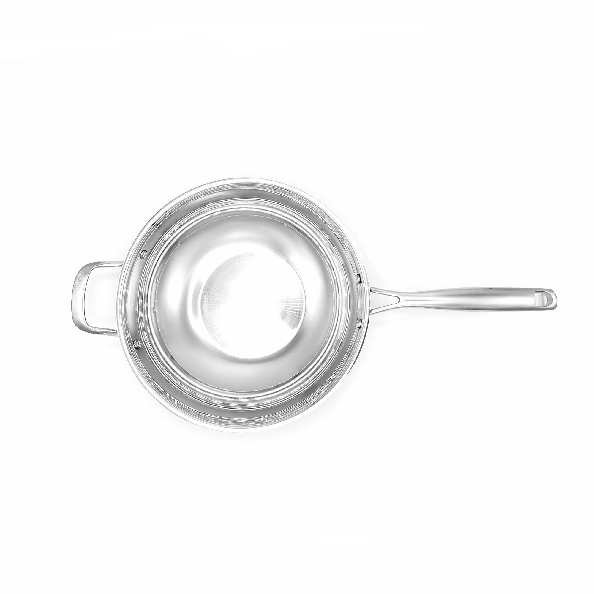 Alt View 1. Kucht - KUCHT Culinary Professional 3-Ply Stainless Steel Wok with Lid - Stainless Steel.