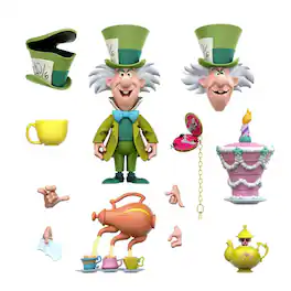 Disney - Ultimates Alice Wonderland Mad Hatter 7-Inch Scale Action Figure - Green