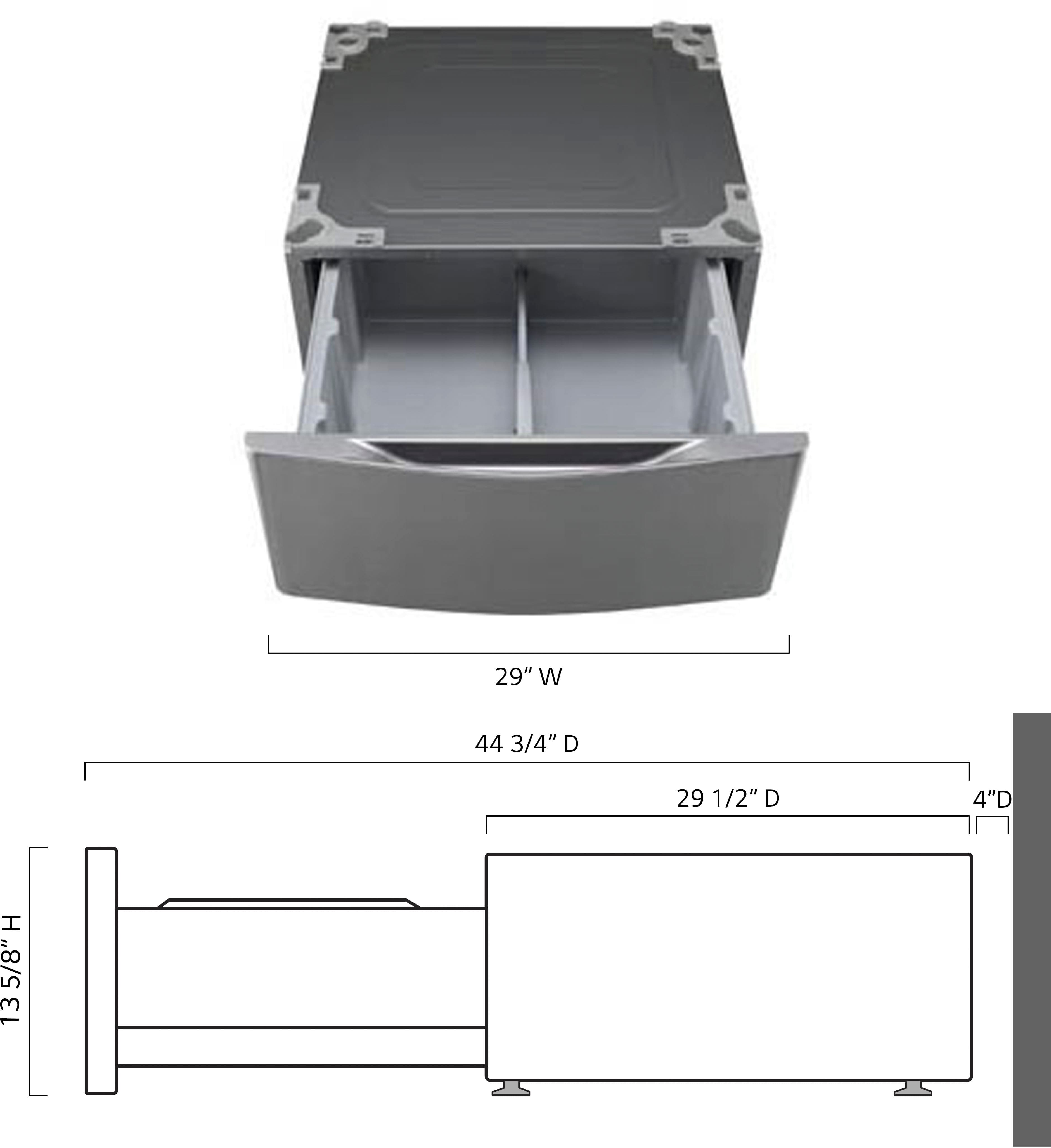 Left. LG - 29" Laundry Pedestal with Storage Drawer - Graphite Steel.